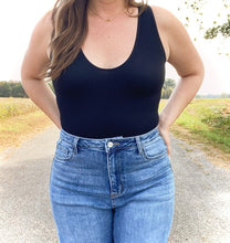 Load image into Gallery viewer, Black Ribbed Shapewear Bodysuit