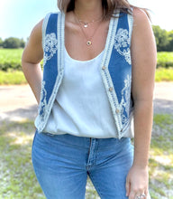 Load image into Gallery viewer, Shania Denim Vest w/ Embroidery