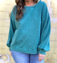 Load image into Gallery viewer, Teal Tattered Pullover
