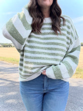 Load image into Gallery viewer, Fuzzy Striped Willow Sweater
