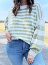 Load image into Gallery viewer, Fuzzy Striped Willow Sweater
