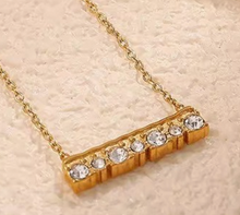 Load image into Gallery viewer, Gold Sparkle Bar Necklace
